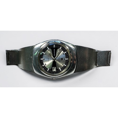 166 - A gents stainless steel Tissot Seastar automatic wristwatch, c.1970’s, the black and silver dial wit... 