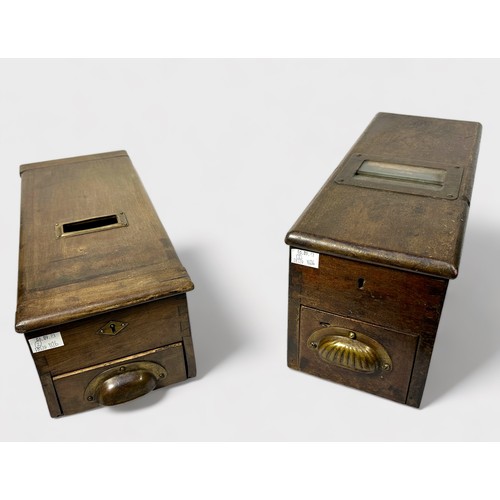 466 - A Victorian mahogany cased mechanical Patent Cash Till with bell by G.H. Gledhill & Sons, applied ma... 