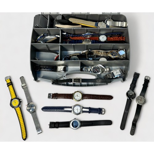 168 - A collection of assorted gents quartz wristwatches including examples by Scene, King Quartz and Jets... 