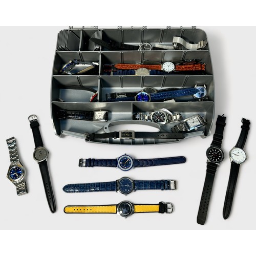 168 - A collection of assorted gents quartz wristwatches including examples by Scene, King Quartz and Jets... 