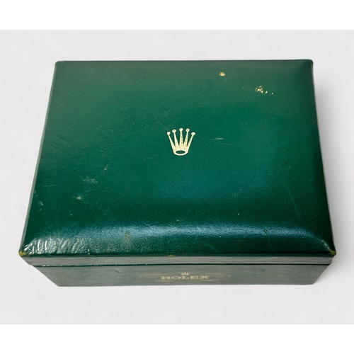 180 - A vintage green leather Rolex wristwatch box, possibly for an Oyster Perpetual Air-King Super Precis... 