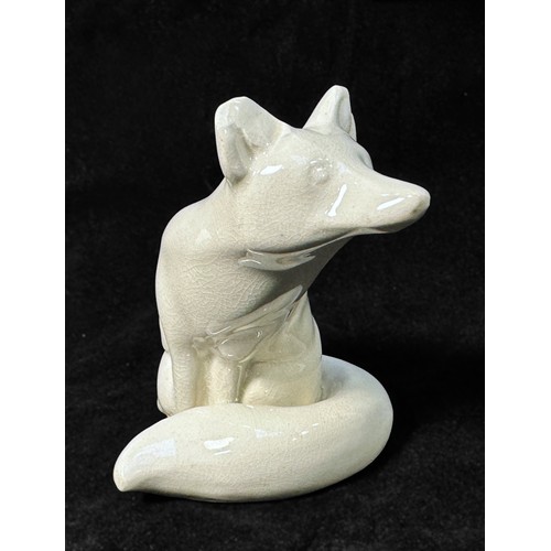 55 - Royal Doulton figure of a seated fox, HN147B, rare cream colourway glaze, 4.5 inches high, mark to b... 