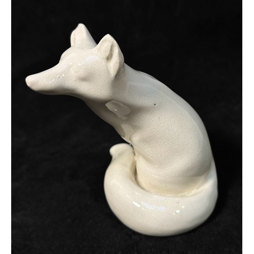 55 - Royal Doulton figure of a seated fox, HN147B, rare cream colourway glaze, 4.5 inches high, mark to b... 