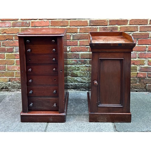 698 - A Victorian mahogany Wellington chest, with seven graduated drawers, turned pulls and flushed brass ... 