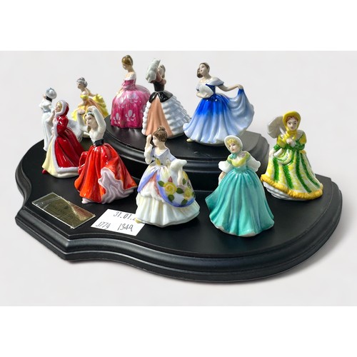 57 - Ten various miniature Royal Doulton ladies, comprising, Christine M200, Elaine M201, Elizabeth M202,... 