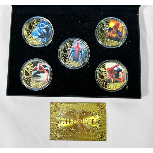 316 - Eight assorted cased 24K gold-plated commemorative coin sets, of various subjects including, QEII, M... 