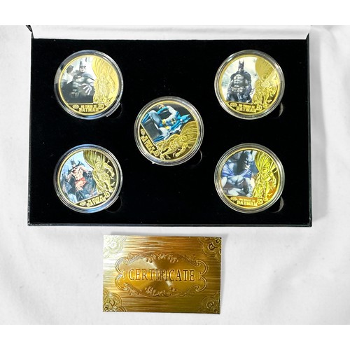 316 - Eight assorted cased 24K gold-plated commemorative coin sets, of various subjects including, QEII, M... 