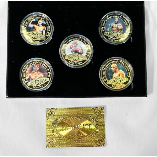 316 - Eight assorted cased 24K gold-plated commemorative coin sets, of various subjects including, QEII, M... 