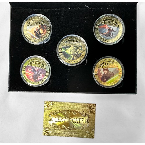 316 - Eight assorted cased 24K gold-plated commemorative coin sets, of various subjects including, QEII, M... 