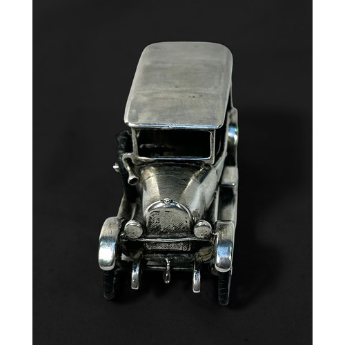 139 - A silver scale model of a Fiat 12 CV, 1902, import marks, Birmingham, 1979, ‘925’ solid sterling sil... 