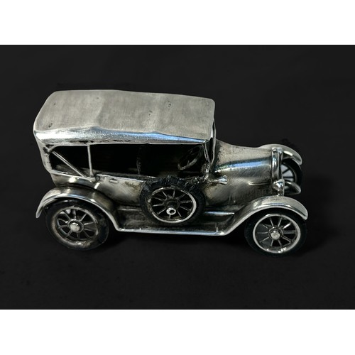 139 - A silver scale model of a Fiat 12 CV, 1902, import marks, Birmingham, 1979, ‘925’ solid sterling sil... 