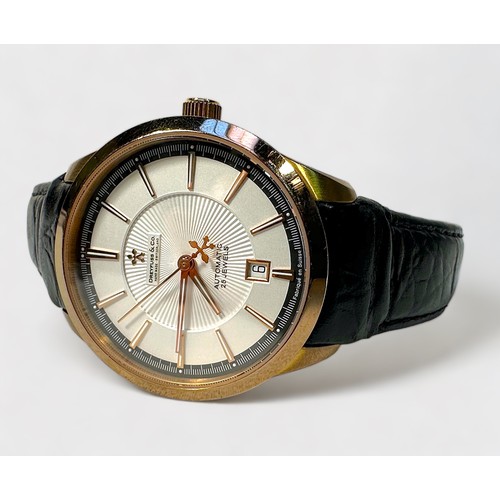 174 - A gents gold-plated automatic wristwatch by Dreyfuss & Co. Model: Seafarer, the silvered dial with g... 