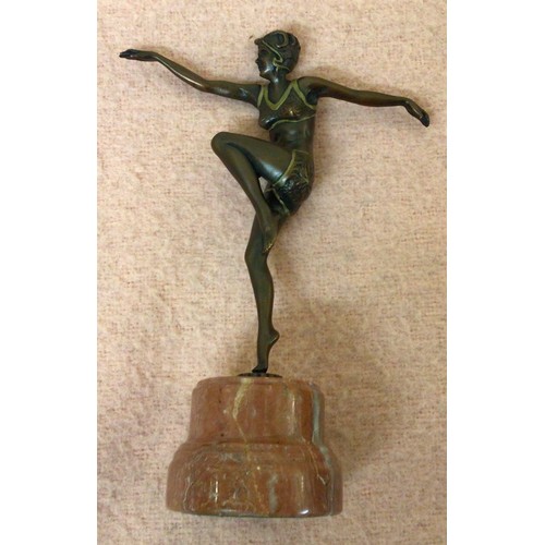 660 - Five Baranite 'Pure Bronze' Sculptures, each cast, patinated and painted in the Art Deco 'style, and... 