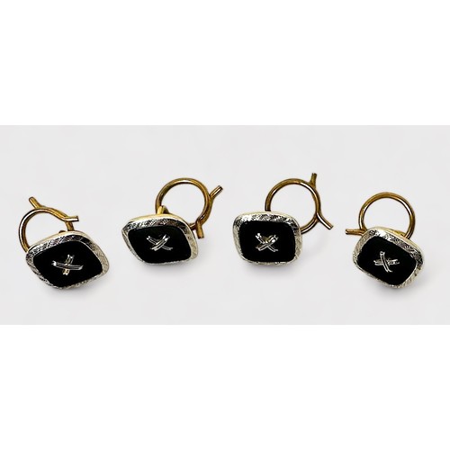 271 - A set of four 18ct gold and platinum dress studs, gross weight approximately 7.6g