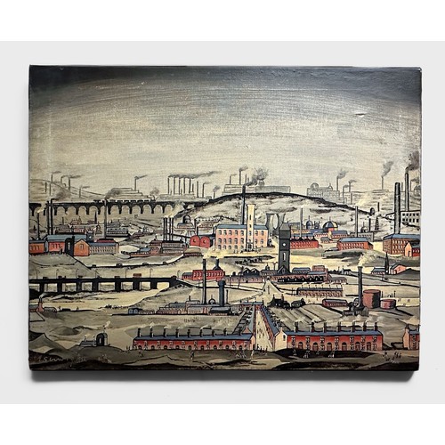 664 - After Laurence Stephen Lowry RBA RA (1887 - 1976) Industrial cityscape with figures, signed L. S. Lo... 