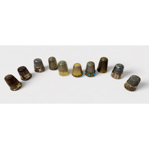 412 - Ten various gold-plated and silver-gilt thimbles (10)