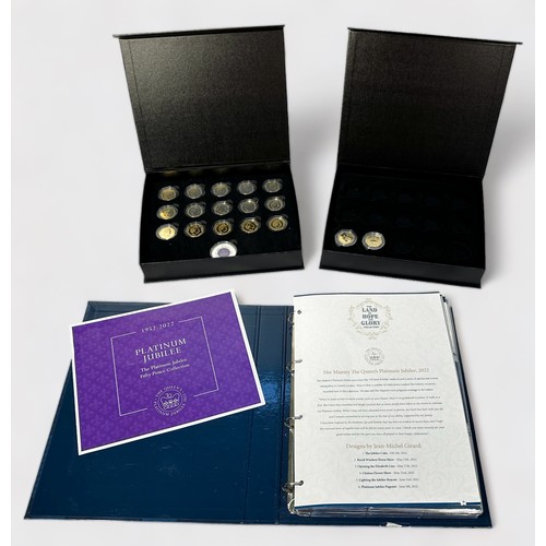 310 - Fifty Pence Collection: HM QEII Platinum Jubilee Fifty Pence Collection, 2022, 15x full 24ct plated ... 