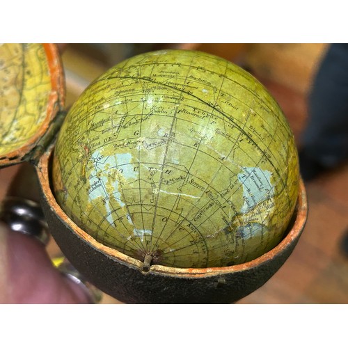 453 - A fine George III 3-inch pocket globe by John and William Cary, London, circa 1791, printed with car... 