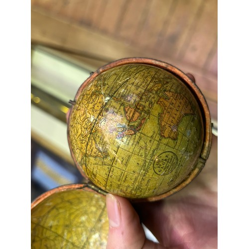 453 - A fine George III 3-inch pocket globe by John and William Cary, London, circa 1791, printed with car... 