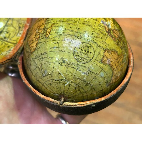 453 - A fine George III 3-inch pocket globe by John and William Cary, London, circa 1791, printed with car... 