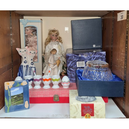 19 - A collection of assorted ceramics and glass, including porcelain marionette dolls and together with ... 