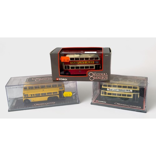 381 - A collection of nineteen assorted boxed Corgi Original Omnibus Company 1/76 scale die-cast model bus... 