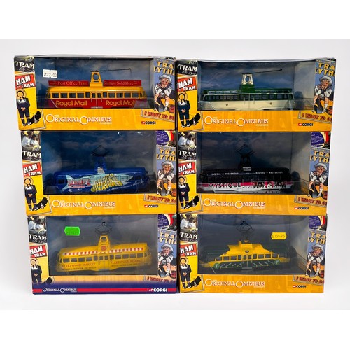 385 - Twelve assorted boxed Corgi Original Omnibus Company 1/76 scale die-cast model Blackpool railcoaches... 