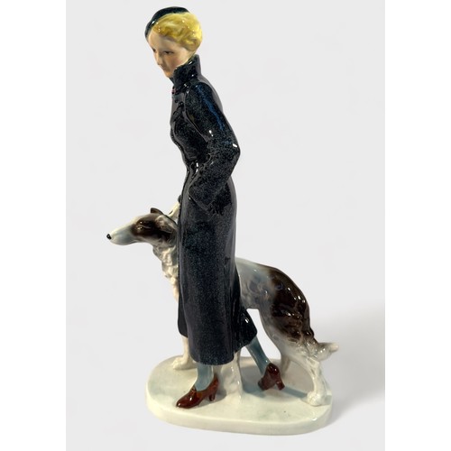 25 - Three various porcelain figures of ladies, including, Elegant Lady with Borzoi by Giuseppe Cappé for... 