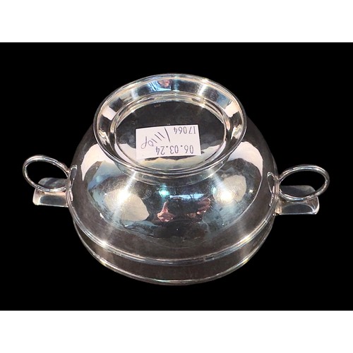 75 - A George V two-handled silver bowl by Docker & Burn, hallmarked Birmingham, 1923, 11.5cm diameter, g... 