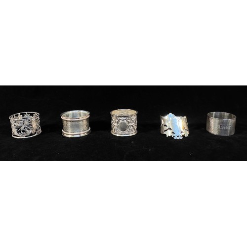 78 - Eighteen various silver napkin rings, gross weight approximately 11.2ozt