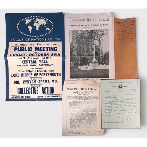 526 - A collection of League of Nations Union printed ephemera, relating to the Emsworth, Havant and Langs... 