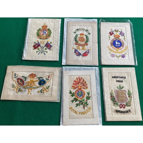 309 - A small but impressive collection of approximately 27 embroidered silk, including regimental and two... 