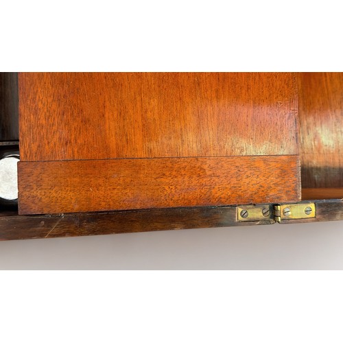 341 - A Victorian mahogany writing slope with walnut veneer and brass inlay, together with a smaller Victo... 