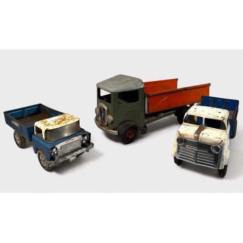 448 - A collection of nine Tri-ang Transport tin-plate vehicles, comprising, Transport Van No. 200, three ... 