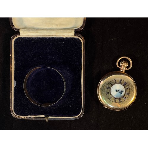 147 - A 10ct gold-plated half-hunter pocket watch by Kendal & Dent, London, Makers to the Admiralty, the w... 