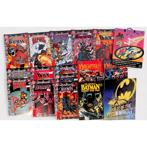 441 - A collection of assorted Batman ephemera, comprising, boxed figures, pin badges and various collecta... 