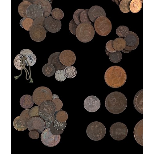 298 - A loose collection of circulated world coins, including a 1797 George III 'cartwheel' penny in EF co... 