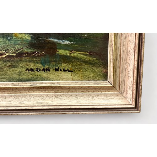 585 - Adrian Hill PROI, RBA (1895-1977) ‘On the Rother’, signed, dated to verso 1971, oil on board, galler... 