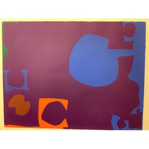 561 - Patrick Heron (British, 1920-1999) ‘Blue and Deep Violet with Orange, Brown and Green: April 1970’, ... 