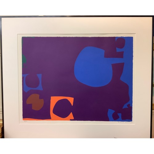 561 - Patrick Heron (British, 1920-1999) ‘Blue and Deep Violet with Orange, Brown and Green: April 1970’, ... 