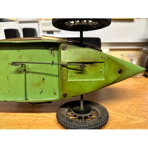 389 - A scarce CIJ of France tinplate Alfa Romeo P2 racing car, the large scale body finished in green wit... 