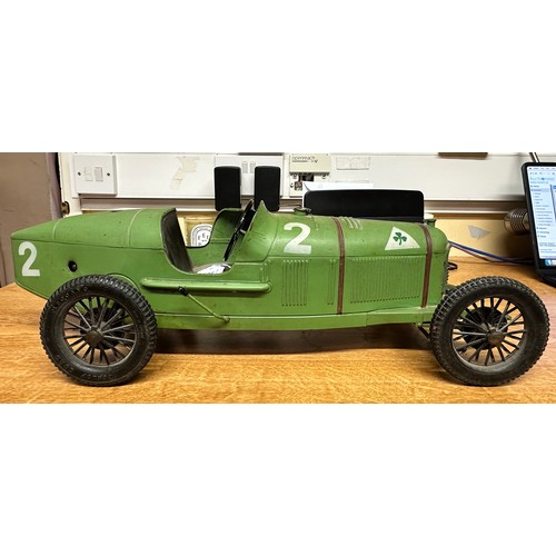 389 - A scarce CIJ of France tinplate Alfa Romeo P2 racing car, the large scale body finished in green wit... 