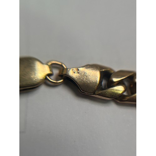 196 - A 9ct yellow gold solid curb-link necklace chain, weighs 63.1 grams, measures 24 inches.