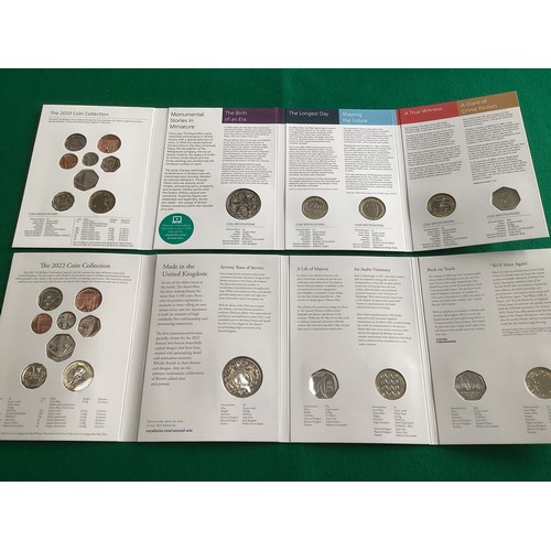 288 - Various coin sets including four Royal Mint BU sets for the years 2019-2022 (2nd photo shows 2019 an... 