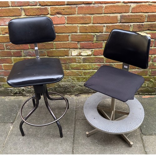 623 - Two mid-late 20th century industrial swivel chairs, one by Evertaut, the other by ROC Instrument, ra... 