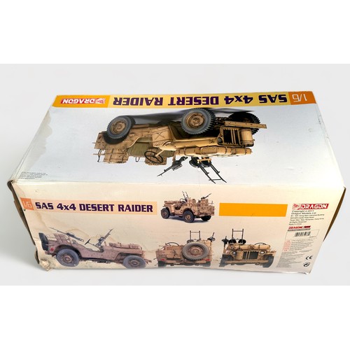 449 - Two boxed Dragon 1/6 scale model build kits, comprising, S.A.S. 4x4 Desert Raider and U.S. 1/4 Ton 4... 