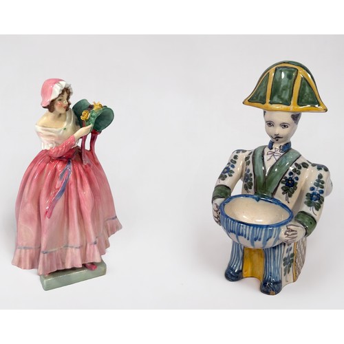 7 - A Royal Doulton figure, ‘The New Bonnet’, HN1728, painted marks to base, 18.5cm tall, together with ... 