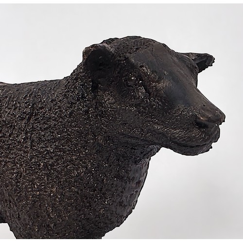 596 - A cast metal verdigris bronzed sculpture of a sheep, signed ‘Jolie Moigniez’, probably after the 19t... 