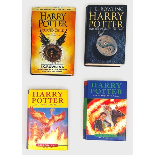 503 - Eight various Harry Potter books, including four first editions; Order of the Phoenix; The Half-Bloo... 