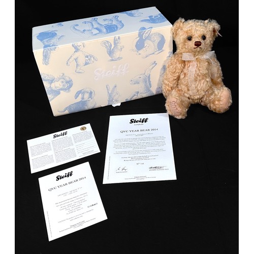 459 - A boxed Steiff QVC Year 2014 Teddy Bear, EAN 664243, limited edition no. 144/1500, light blond, comp... 